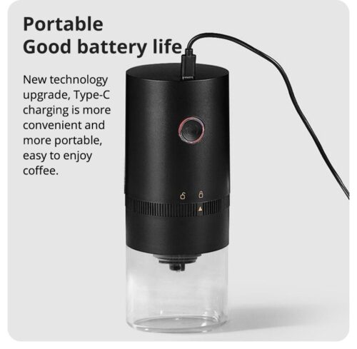 Molino de café tipo C con carga USB, núcleo de molienda de cerámica profesional, molinillo de granos de café, nuevo, portátil y eléctrico - Image 2