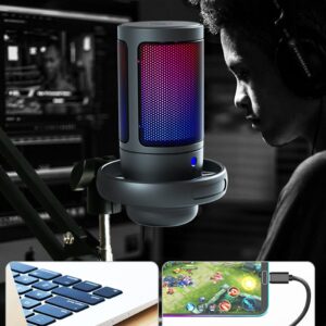 Micrófono de condensador profesional para estudio, dispositivo USB para grabación de PC, ordenador, Streaming, juegos, Karaoke, cantar, A6V, A8